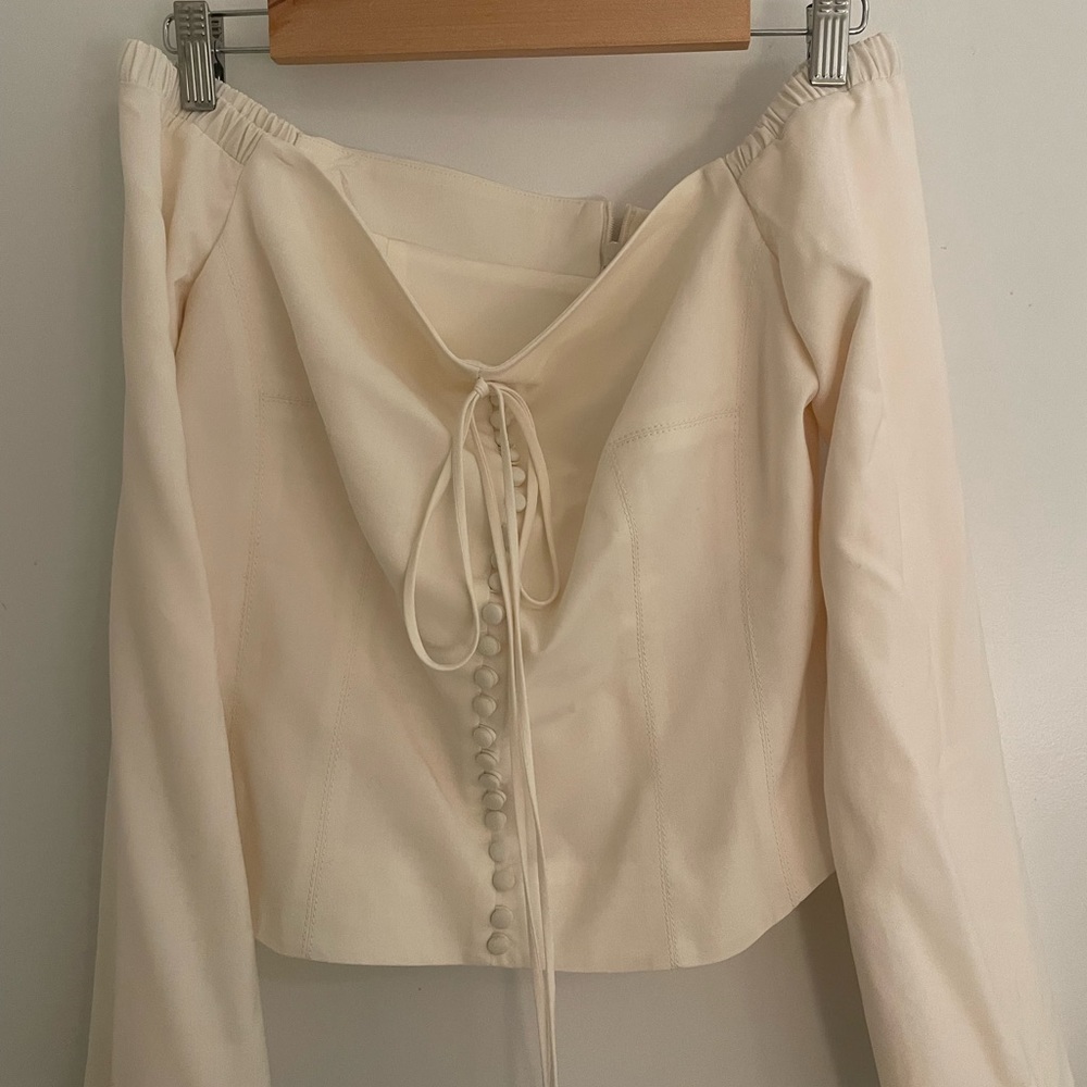 Orseund Iris off the shoulder ivory top - Picture 3 of 7
